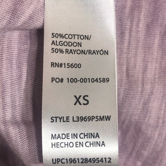 NWT Democracy Wit & Wisdom Mineral Wash Mauve Shadow Flutter Trim Top - Picture 5 of 7